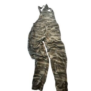 Womens‎ Camouflage Overalls Utility L Jumpsuit Drawstring Casual Military Print